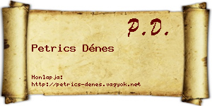 Petrics Dénes névjegykártya